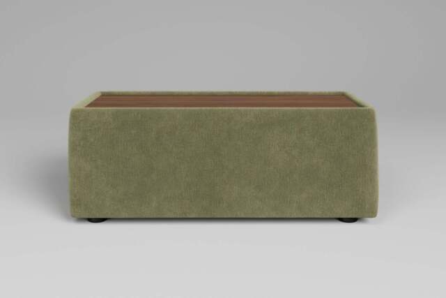 Utopia - Side Table - Rearrangeable Modular Sofa, Walnut / Cotton Blend / Jade - image 1