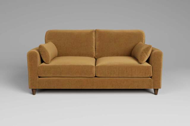 7th Heaven Midi - 3 Seater Sofa, Luxe Woven Velvet / Old Gold
