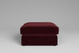 Tranquil - Large Storage Stool, Luxe Woven Velvet / Pomegranate - thumbnail 1