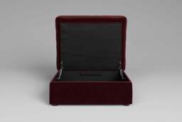 Tranquil - Large Storage Stool, Luxe Woven Velvet / Pomegranate - thumbnail 2