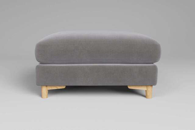 Fusion - Footstool (Large), Brushed Wool Feel / Pewter - image 1