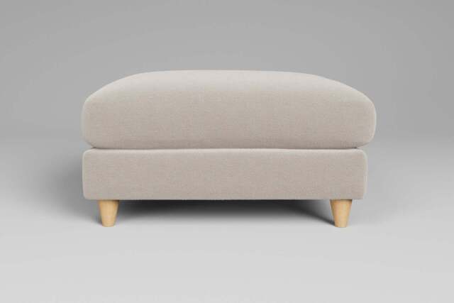 Cloud Nine - Footstool (Large), Plush Chenille / Chalk - image 1