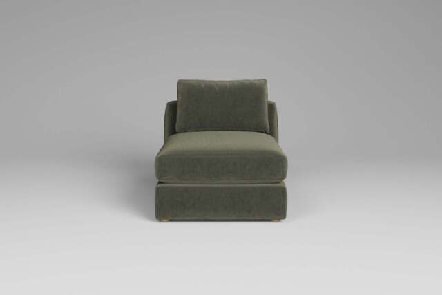 Zen - Armless Piece, Luxe Woven Velvet / Pine / Standard Back Cushions - image 1
