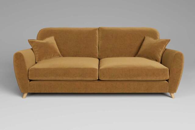 Cloud Nine - 4 Seater Sofa, Luxe Woven Velvet / Old Gold