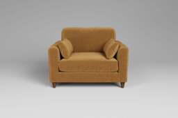 7th Heaven Midi - Loveseat, Luxe Woven Velvet / Old Gold