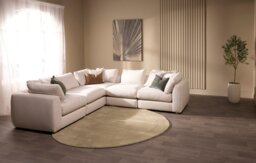 Zen - 5 Piece Corner - Rearrangeable Modular Sofa, Cotton Blend / Bisque / Standard Back Cushions - thumbnail 2