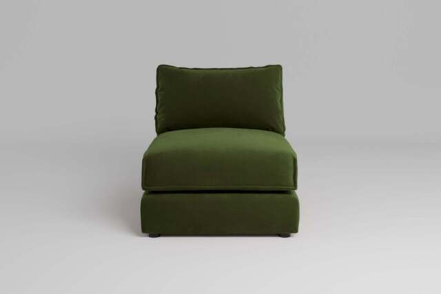 Utopia - Armless - Rearrangeable Modular Sofa, Soft Touch Velvet / Avocado / Casual Trim - image 1
