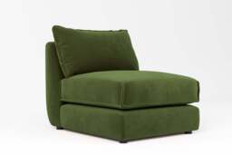 Utopia - Armless - Rearrangeable Modular Sofa, Soft Touch Velvet / Avocado / Casual Trim - thumbnail 2
