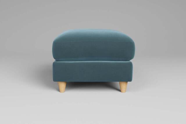 7th Heaven Midi - Footstool (Small), Soft Touch Velvet / Sea Green
