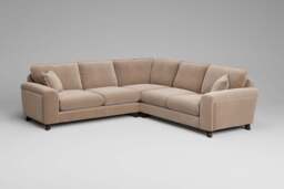 Serenity  -  Large Corner Sofa, Soft Touch Velvet / Soft Mink - thumbnail 3