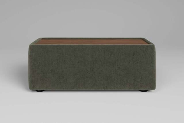 Utopia - Side Table - Rearrangeable Modular Sofa, Walnut / Luxe Woven Velvet / Pine - image 1
