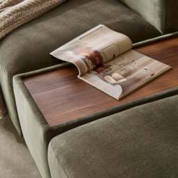 Utopia - Side Table - Rearrangeable Modular Sofa, Walnut / Luxe Woven Velvet / Pine - thumbnail 6