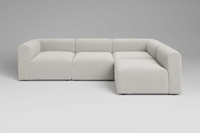 Aura - 4 Piece Open End - Rearrangeable Modular Sofa, Boucle / Ivory - image 1