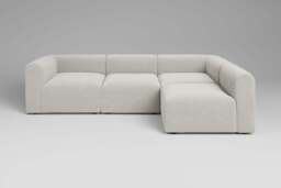 Aura - 4 Piece Open End - Rearrangeable Modular Sofa, Boucle / Ivory