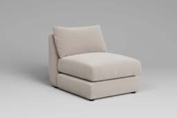 Utopia - Armless - Rearrangeable Modular Sofa, Plush Chenille / Chalk / Casual Trim - thumbnail 3