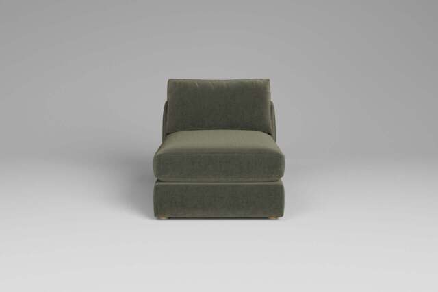 Zen - Armless Piece, Luxe Woven Velvet / Pine / Full-Width Back Cushions - image 1