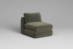 Zen - Armless Piece, Luxe Woven Velvet / Pine / Full-Width Back Cushions - thumbnail 5