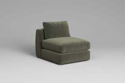 Zen - Armless Piece, Luxe Woven Velvet / Pine / Full-Width Back Cushions - thumbnail 3