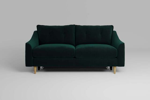hush - 3 Seater Sofa Bed, Soft Touch Velvet / Bottle Green