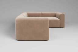 Aura - 4 Piece - Rearrangeable Modular Sofa, Soft Touch Velvet / Soft Mink - thumbnail 2