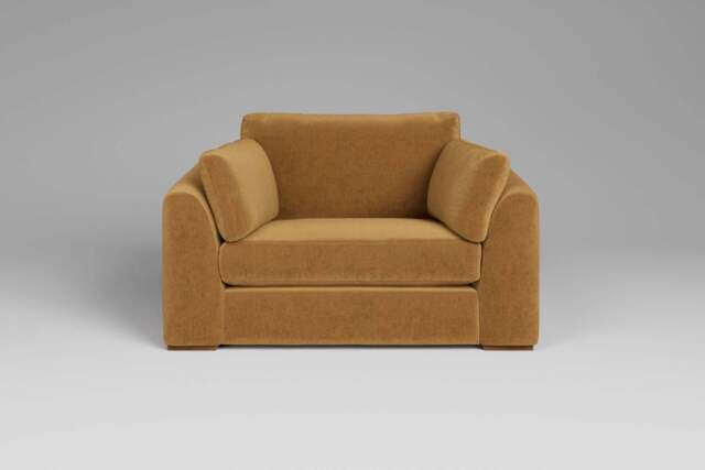 Muse - Loveseat, Luxe Woven Velvet / Old Gold