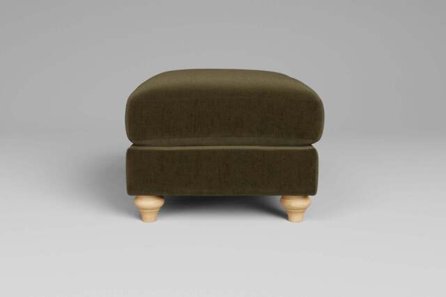 Daydream - Footstool (Small), Luxe Woven Velvet / Forest Green