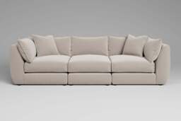 Utopia - 3 Piece - Rearrangeable Modular Sofa, Plush Chenille / Chalk / Casual Trim - thumbnail 1