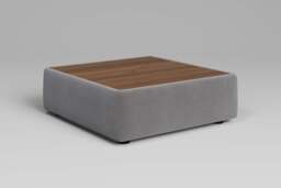 Utopia - Coffee Table - Rearrangeable Modular Sofa, Walnut / Brushed Wool Feel / Pewter - thumbnail 3