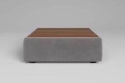 Utopia - Coffee Table - Rearrangeable Modular Sofa, Walnut / Brushed Wool Feel / Pewter - thumbnail 1