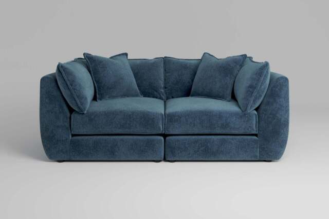 Utopia - 2 Piece - Rearrangeable Modular Sofa, Soft Woven Chenille / Fjord / Casual Trim - image 1