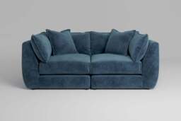 Utopia - 2 Piece - Rearrangeable Modular Sofa, Soft Woven Chenille / Fjord / Casual Trim