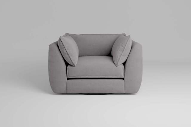 Utopia - Loveseat - Rearrangeable Modular Sofa, Brushed Wool Feel / Pewter / Casual Trim - image 1