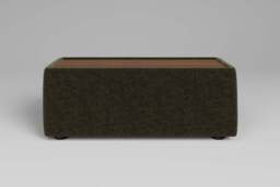 Utopia - Side Table - Rearrangeable Modular Sofa, Walnut / Plush Chenille / Woodland Green