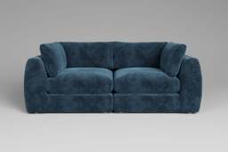 Zen - 2 Piece - Rearrangeable Modular Sofa, Soft Woven Chenille / Fjord / Standard Back Cushions - thumbnail 4