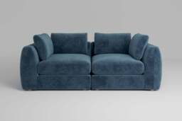 Zen - 2 Piece - Rearrangeable Modular Sofa, Soft Woven Chenille / Fjord / Standard Back Cushions - thumbnail 1