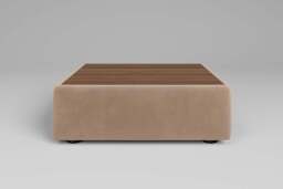 Zen - Coffee Table - Rearrangeable Modular Sofa, Walnut / Boucle / Mink - thumbnail 7