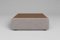 Zen - Coffee Table - Rearrangeable Modular Sofa, Walnut / Boucle / Mink - thumbnail 1