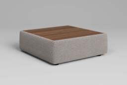 Zen - Coffee Table - Rearrangeable Modular Sofa, Walnut / Boucle / Mink - thumbnail 4
