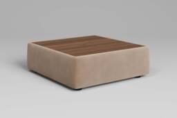 Zen - Coffee Table - Rearrangeable Modular Sofa, Walnut / Boucle / Mink - thumbnail 9