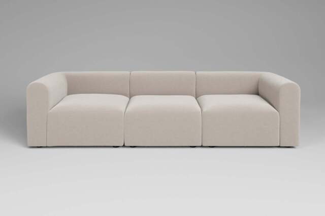 Aura - 3 Piece - Rearrangeable Modular Sofa, Plush Chenille / Chalk - image 1