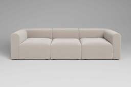 Aura - 3 Piece - Rearrangeable Modular Sofa, Plush Chenille / Chalk