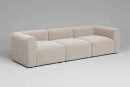 Aura - 3 Piece - Rearrangeable Modular Sofa, Plush Chenille / Chalk - thumbnail 3