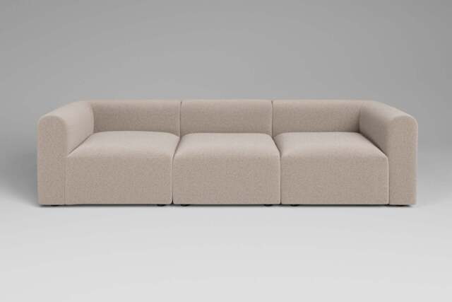 Aura - 3 Piece - Rearrangeable Modular Sofa, Basket Weave / Sand - image 1
