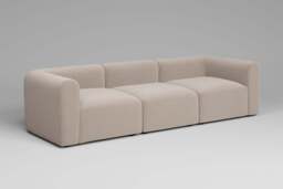 Aura - 3 Piece - Rearrangeable Modular Sofa, Basket Weave / Sand - thumbnail 3