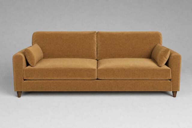 7th Heaven Midi - 4.5 Seater Sofa, Luxe Woven Velvet / Old Gold