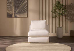 Zen - Armless Piece, Cotton Blend / Bisque / Standard Back Cushions - thumbnail 3