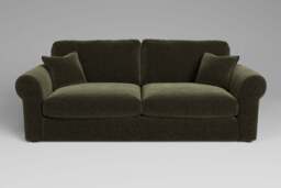 Mellow - 4 Seater Sofa, Plush Chenille / Woodland Green