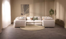 Zen - 6 Piece U Shape - Rearrangeable Modular Sofa, Cotton Blend / Bisque / Standard Back Cushions - thumbnail 3