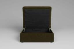 Outlet - Large Storage Stool - Luxe Woven Velvet - Forest Green - thumbnail 2