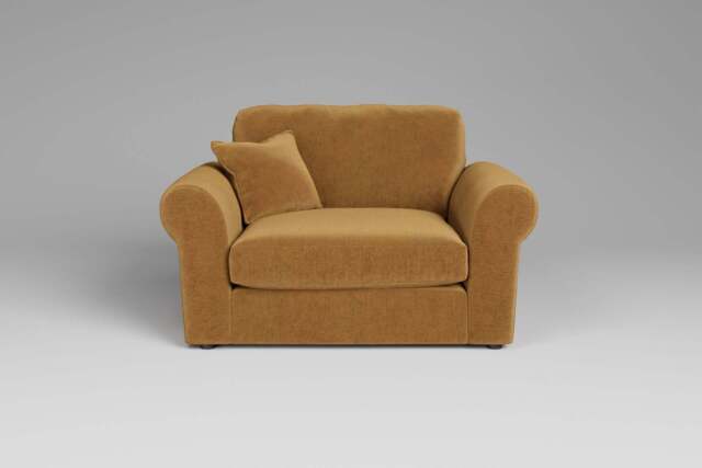 Mellow - Loveseat, Luxe Woven Velvet / Old Gold